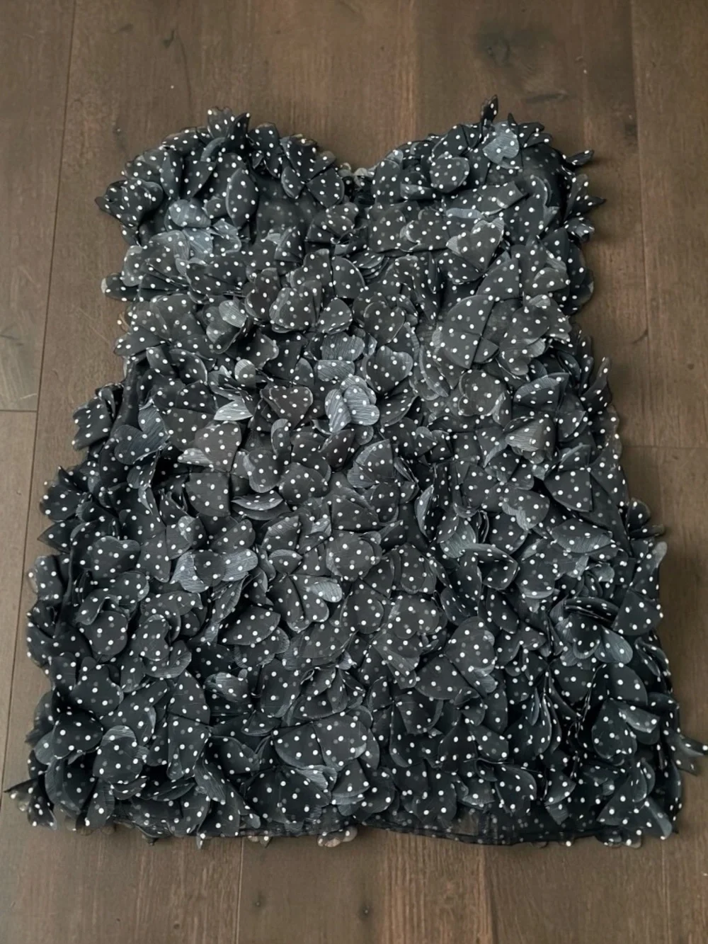 ANTHROPOLOGIE MAEVE MINI POLKA DOT BLACK RUFFLE DRESS NEW WITH TAGS - Picture 3 of 7